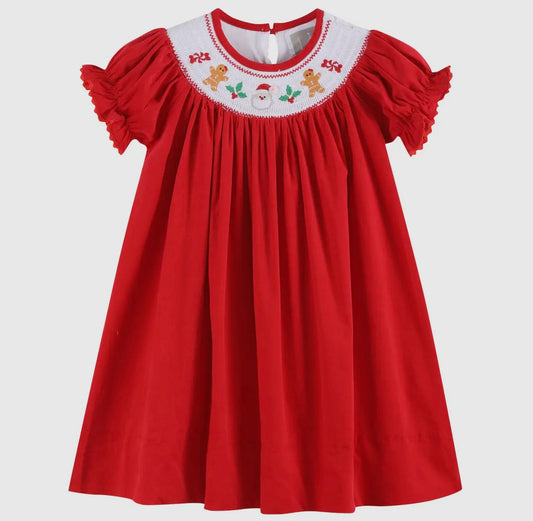 Velvet Christmas Smocked Dress